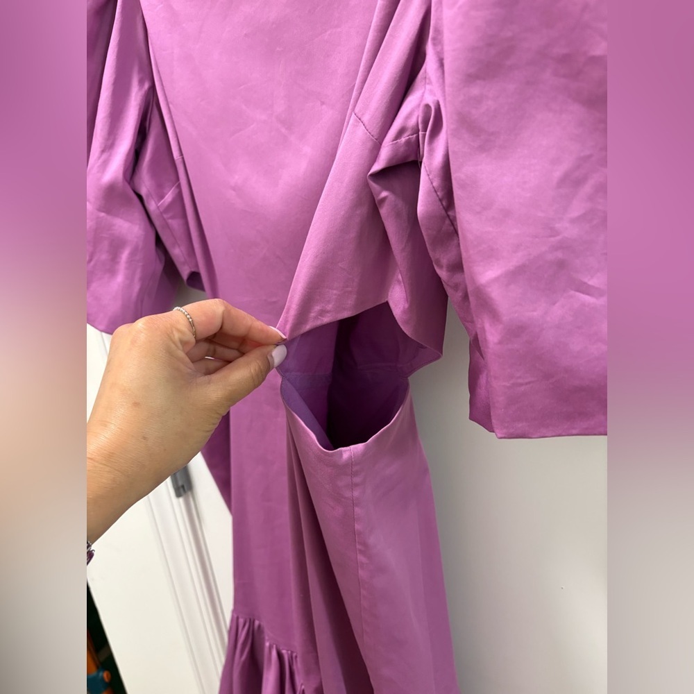 Veronica Beard Iker Cutout Ruffled Cotton-Blend Poplin Mini Dress Size 6 - Picture 5 of 13